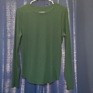 No Boundaries Womens Forest Green Long Sleeve Tee